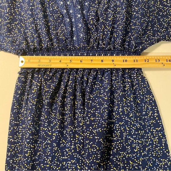 Max Studio Speckled V-Neck Blue Ruffle Maxi Dress - Picture 13 of 16